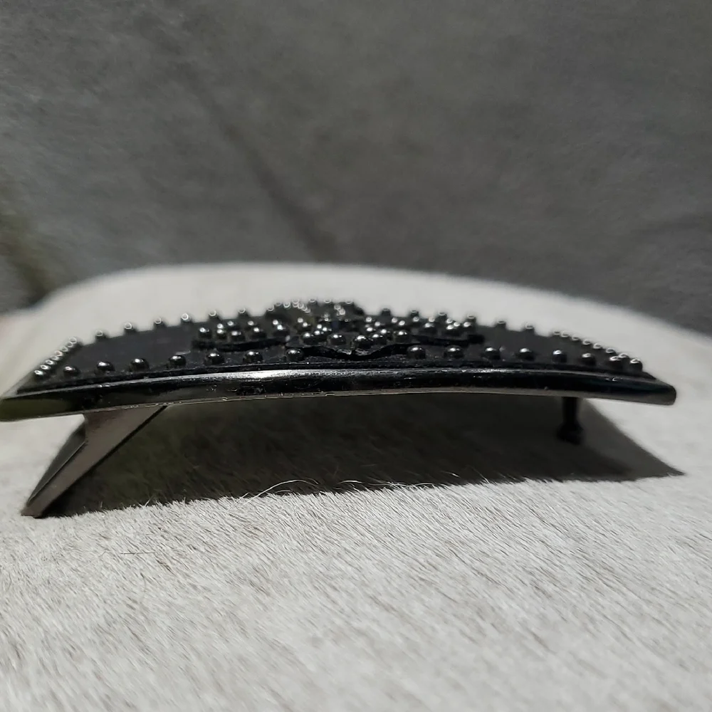 Guess Black and Silver Cross Belt Buckle